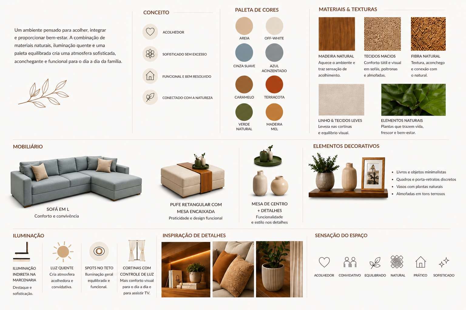 Moodboard do projeto Casa Costa Ferrara