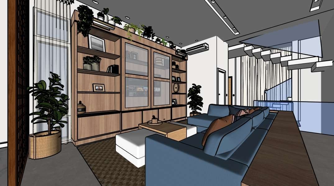 Modelagem 3D da sala em SketchUp