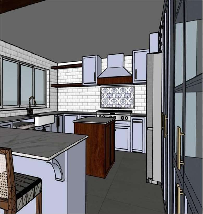 Modelagem 3D da cozinha em SketchUp