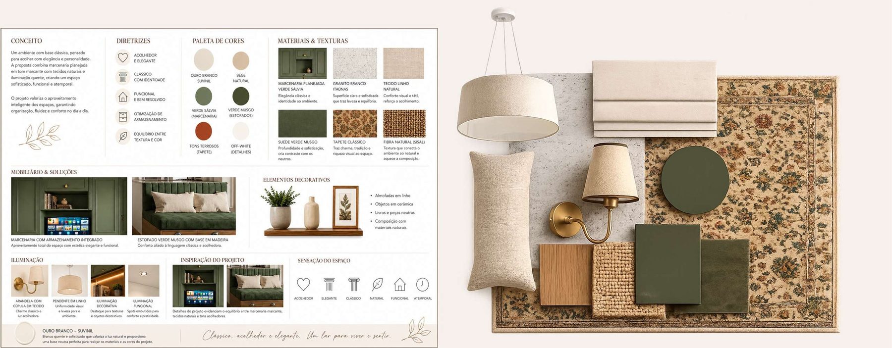 Moodboard do projeto 40 com Charme